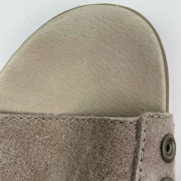 Sorel Torpeda Double Strap Slingback Sandal Flat Soft Leather Grey Yellow Sz 7 - Picture 13 of 16